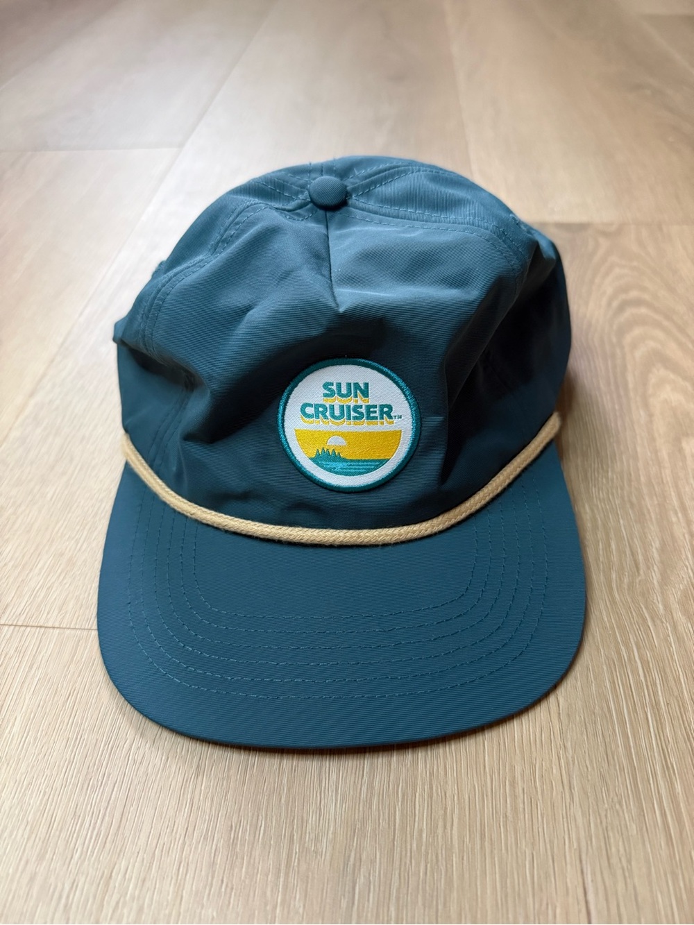 Sun Cruiser Snapback Rope Hat Blue One Size Adjustable Vent Holes